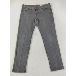 Vintage Bongo Jeans Womens Juniors 17 Gray Charcoal Wash Mid Rise Skinny Y2K